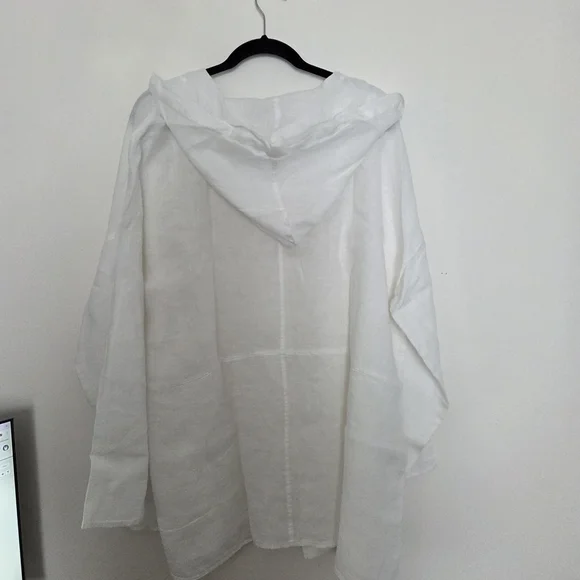 J.Jill Pure Jill Linen Open Front Hooded  Cardigan Womens XL New Without Tags - Picture 2 of 6